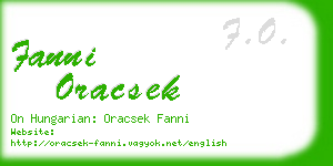 fanni oracsek business card